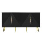 Stylish Sideboard with Wave Geometric Design, Conical Legs, Adjustable, Suitable for Study, Entryway and Living Room