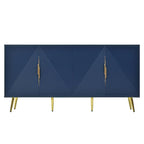 Stylish Sideboard with Wave Geometric Design, Conical Legs, Adjustable, Suitable for Study, Entryway and Living Room