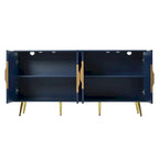 Stylish Sideboard with Wave Geometric Design, Conical Legs, Adjustable, Suitable for Study, Entryway and Living Room