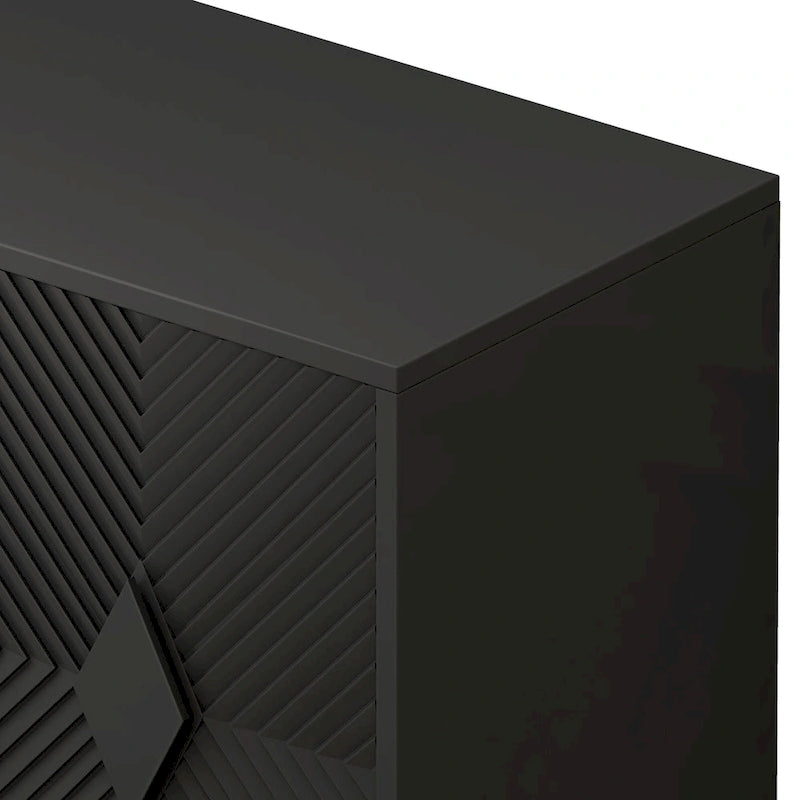 2 Door Wooden Storage Cabinet with Metal Leg, Two-tier, for Living Room, Entryway