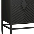 2 Door Wooden Storage Cabinet with Metal Leg, Two-tier, for Living Room, Entryway
