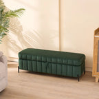 49.21Wide Velvet Storage Soft Bench for Living Room, Entryway and Bedroom