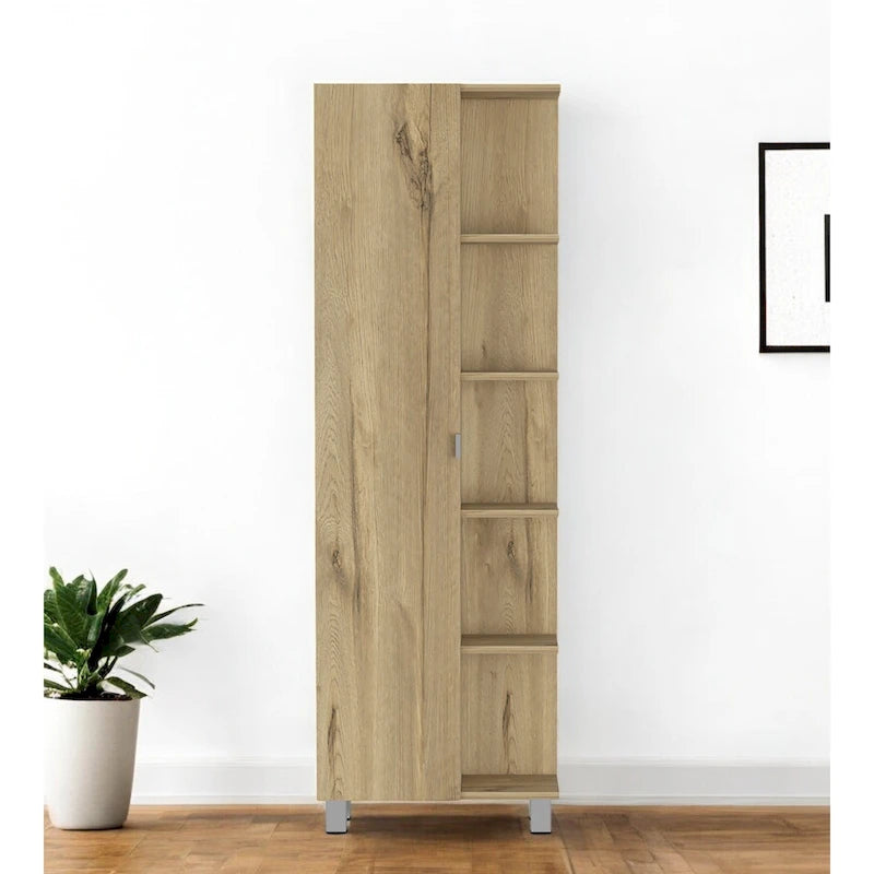 62" Oak Wood Pantry Storage Closet