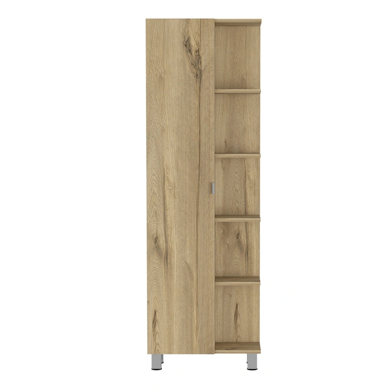 62" Oak Wood Pantry Storage Closet