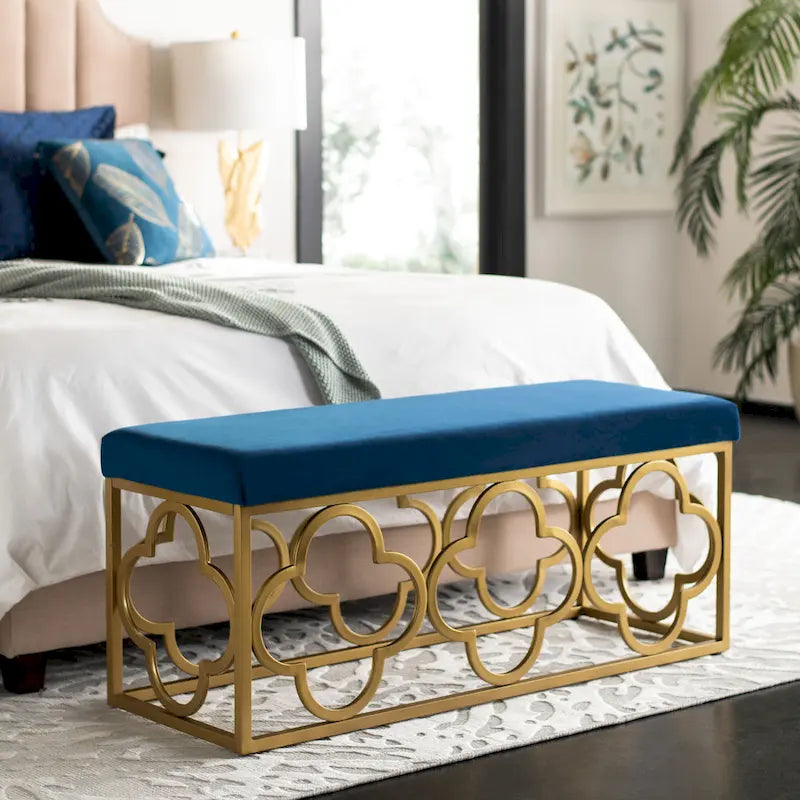 Moroccan Glam Rectangle Bench, 44.5 x 16.5 x 19