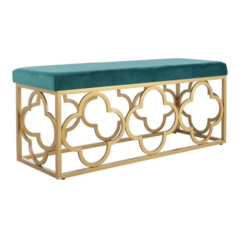 Moroccan Glam Rectangle Bench, 44.5 x 16.5 x 19