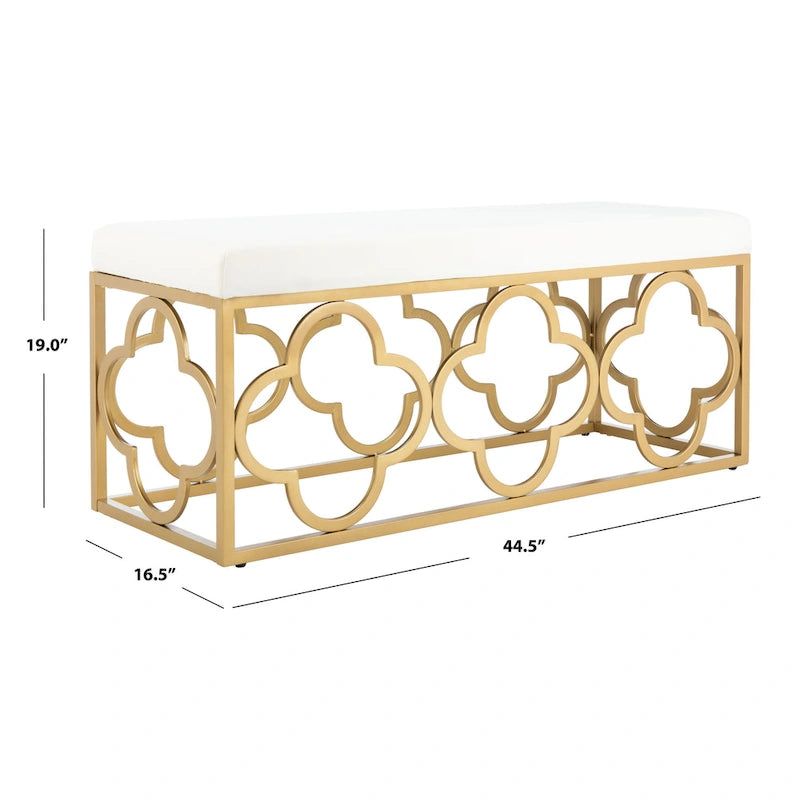 Moroccan Glam Rectangle Bench, 44.5 x 16.5 x 19
