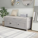Storage Bench with 3 Shutter-shaped Doors