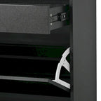 Tempered Glass Top Shoe Storage Cabinet with Drawer