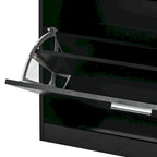 Tempered Glass Top Shoe Storage Cabinet with Drawer
