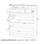 Tempered Glass Top Shoe Storage Cabinet with Drawer