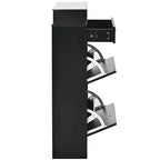 Tempered Glass Top Shoe Storage Cabinet with Drawer