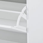 Tempered Glass Top Shoe Storage Cabinet with Drawer