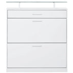 Tempered Glass Top Shoe Storage Cabinet with Drawer