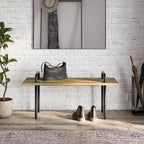 WYNDENHALL Sera SOLID MANGO WOOD 42 inch Wide Industrial Entryway Bench in Natural - 42 Inches wide