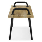 Solid Mango Wood 42" Wide Industrial Entryway Bench, Natural