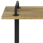 Solid Mango Wood 42" Wide Industrial Entryway Bench, Natural