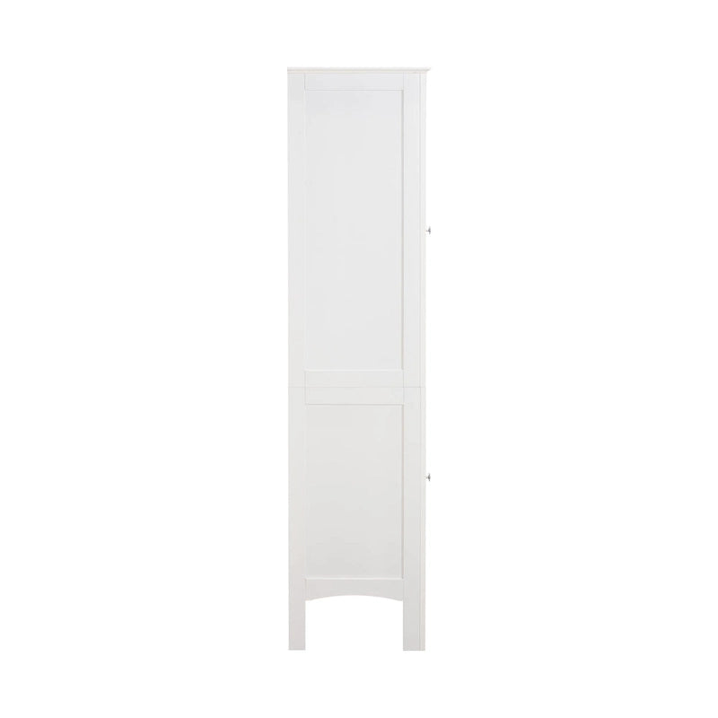 Tall Narrow Tower Freestanding Cabinet with 2 Shutter Doors 5 Tier Shelves for Bathroom, Kitchen ,Living Room,Storage Cabinet