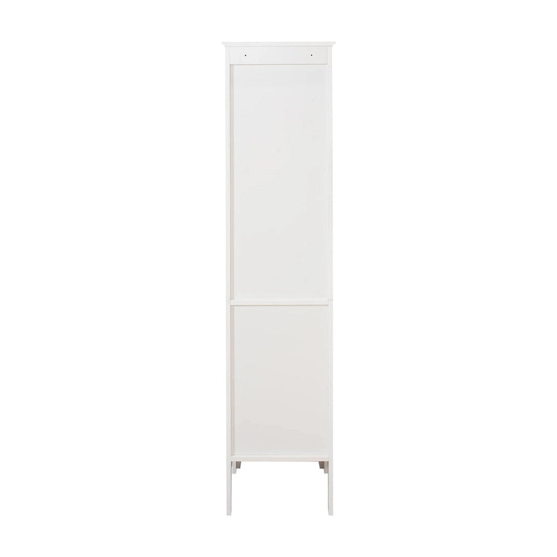 Tall Narrow Tower Freestanding Cabinet with 2 Shutter Doors 5 Tier Shelves for Bathroom, Kitchen ,Living Room,Storage Cabinet