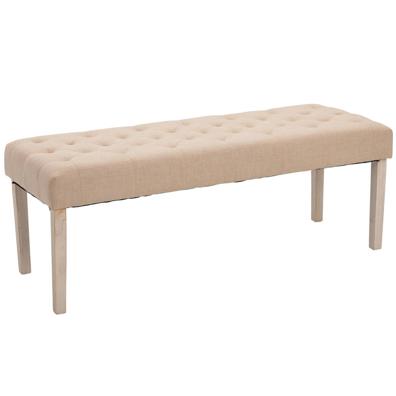 Tufted Upholstered Ottoman Accent Bench with Soft Cushion, Modern Design