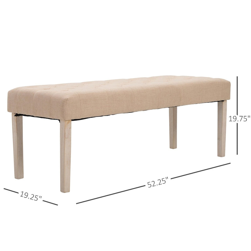 Tufted Upholstered Ottoman Accent Bench with Soft Cushion, Modern Design