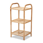 Bohemian Natural Brown Rattan 3-Tier Display Shelf