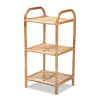 Bohemian Natural Brown Rattan 3-Tier Display Shelf