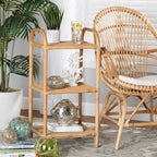 Bohemian Natural Brown Rattan 3-Tier Display Shelf