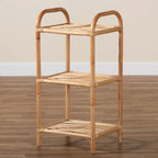 Bohemian Natural Brown Rattan 3-Tier Display Shelf