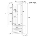 Tall Storage Cabinet with Two Drawers - N/A