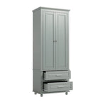 Tall Storage Cabinet with Two Drawers - N/A