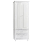 Tall Storage Cabinet with Two Drawers - N/A