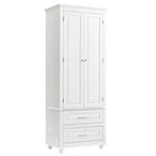 Tall Storage Cabinet with Two Drawers - N/A