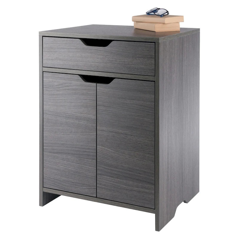 1-Drawer Storage Cabinet, Charcoal