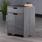1-Drawer Storage Cabinet, Charcoal