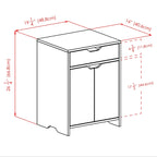 1-Drawer Storage Cabinet, Charcoal