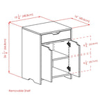 1-Drawer Storage Cabinet, Charcoal