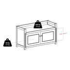 Storage Bench with Seat Cushion, Walnut and Espresso, 39.76 x 15.35 x 21.65 inches