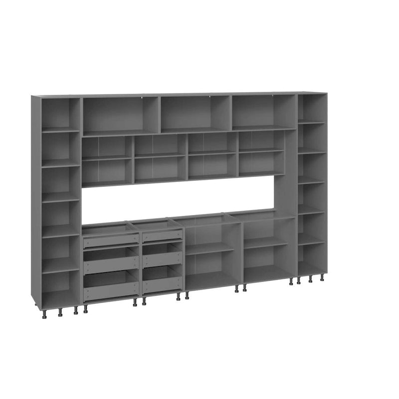 Kitchen Cabinet, Natural Teak & Black, 12Ft Wide