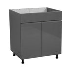 33 Sink Base Cabinets-High Double Door-Grey - 33 x 34 1/2 x 23 3/8