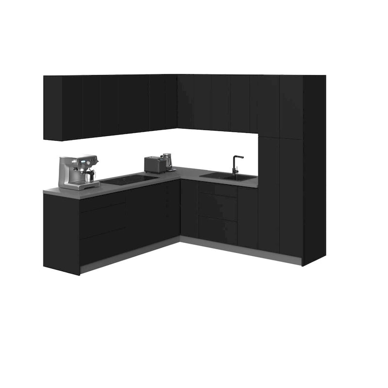 Kitchen Cabinet, Black, 8x8Ft Wide