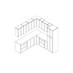 Kitchen Cabinet, Black, 8x8Ft Wide