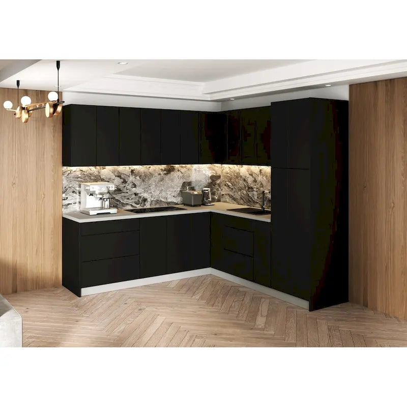 Kitchen Cabinet, Black, 8x8Ft Wide