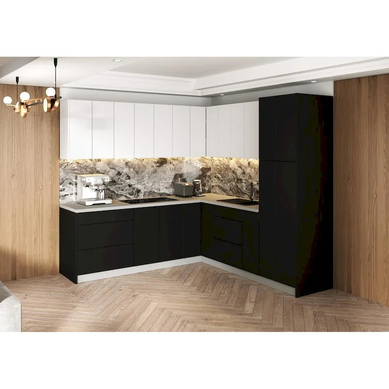 Kitchen Cabinet, Black, 8x8Ft Wide