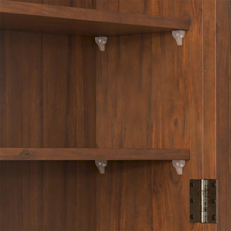 24.8Glass Door Vintage Double Door Wall Cabinet with Three Tiers
