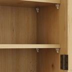 24.8Glass Door Vintage Double Door Wall Cabinet with Three Tiers