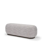 Gray Fabric & Dark Brown Wood Oblong Bench