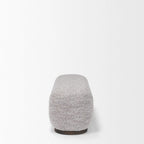 Gray Fabric & Dark Brown Wood Oblong Bench