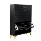 Hidden Shoe Rack Storage for Entryway,Free Standing Shoe Organizer with 2 Flip Drawers