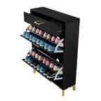 Hidden Shoe Rack Storage for Entryway,Free Standing Shoe Organizer with 2 Flip Drawers